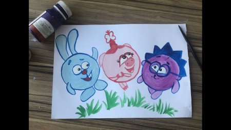 Смешарики рисунок красками