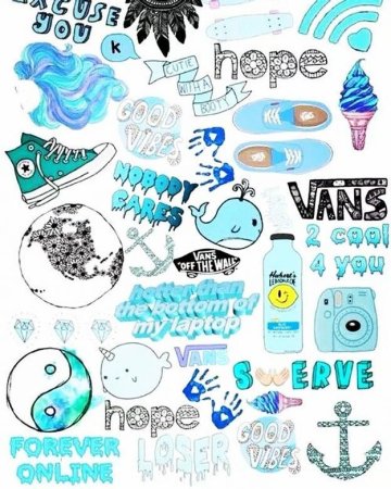 Стикеры голубая тема