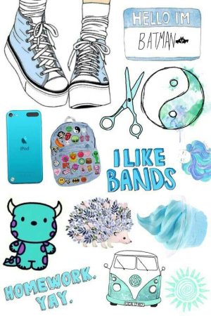 Наклейки голубая тема