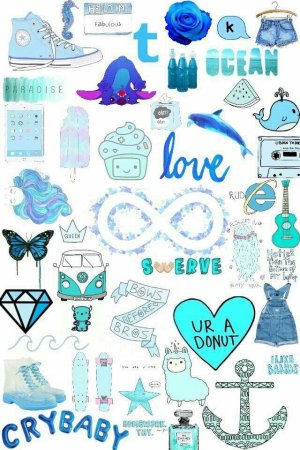 Наклейки голубая тема