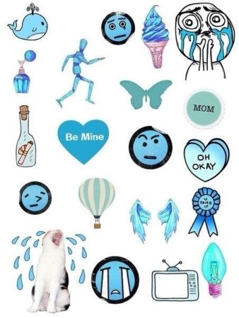 Стикеры голубая тема