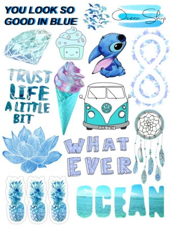 Голубые наклейки