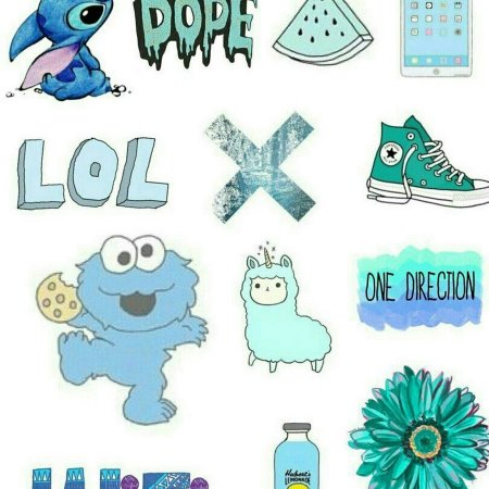 Наклейки голубого цвета