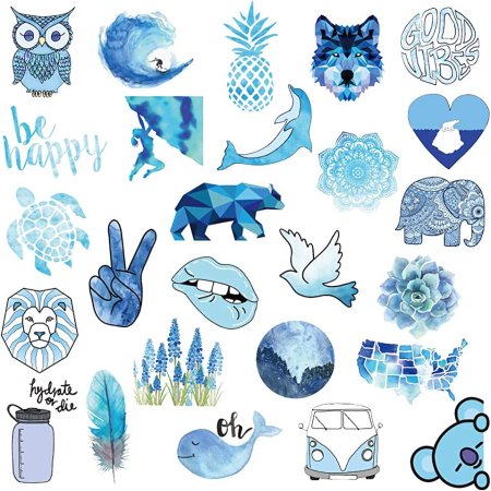 Наклейки голубого цвета