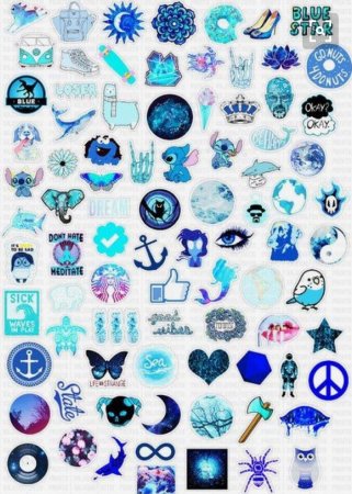 Голубые наклейки