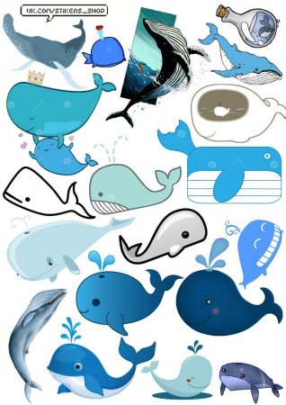 Синие Стикеры для распечатки