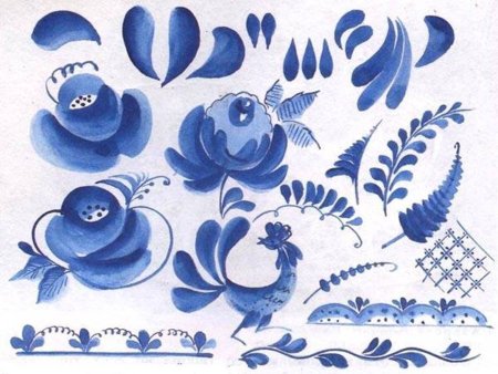 Искусство Гжели элементы росписи
