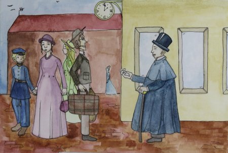 Рисунок к рассказу толстый и тонкий