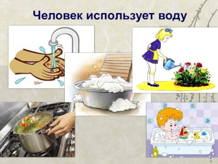 Человек использует воду