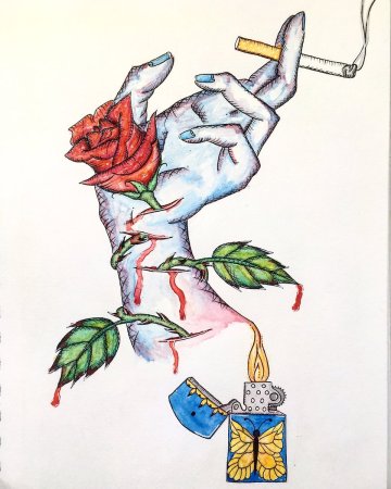 Курение рисунок