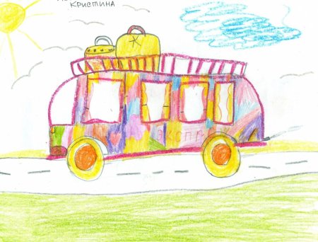 Рисунок автобуса для детей для раскрашивания