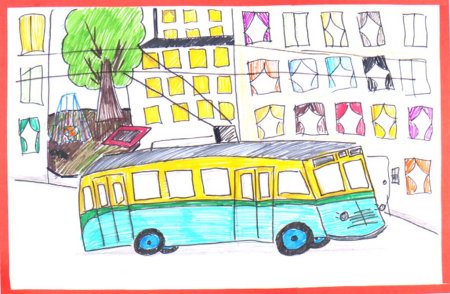 Автобус раскраска для малышей