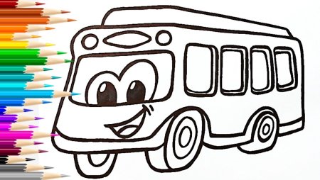 Автобус карандашом