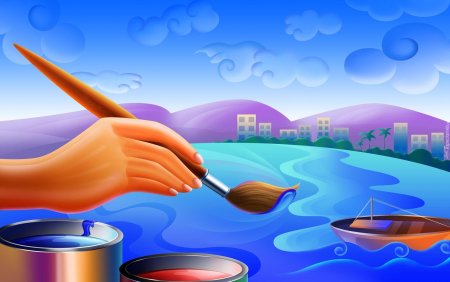 Рисунки красками