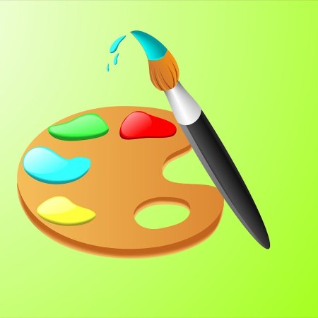 Краски с кисточкой