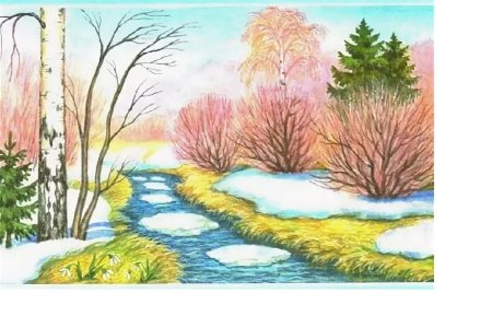Пейзаж Весна для детей