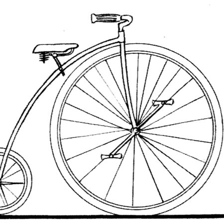 Старинный велосипед с большим колесом