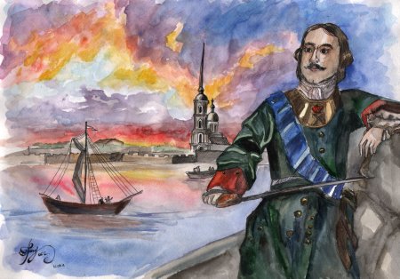 Флот Петра 1 рисунок