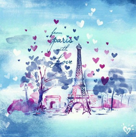 Париж рисунок акварелью