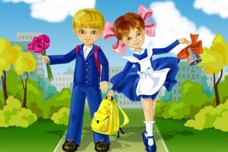 Первоклассники мальчик и девочка