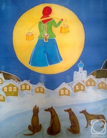 Изображение девушки с коромыслом на Луне