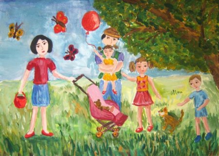 Мультяшные дети на природе