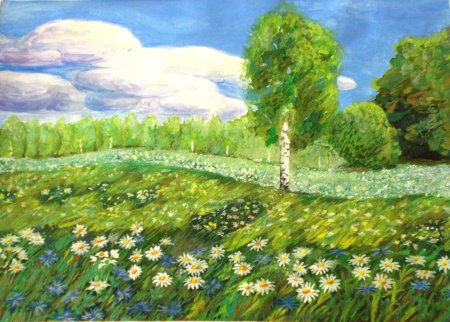 Рисование Поляна цветов