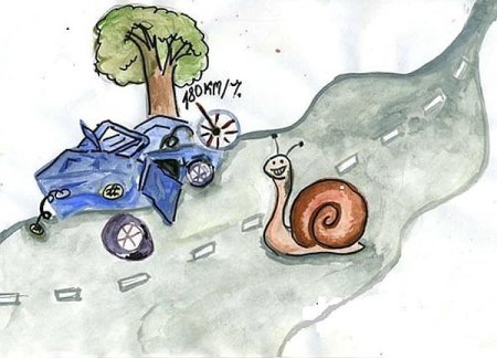 Иллюстрация к поговорке тише едешь дальше будешь