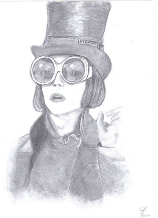 Джонни Депп Вилли Вонка рисунок