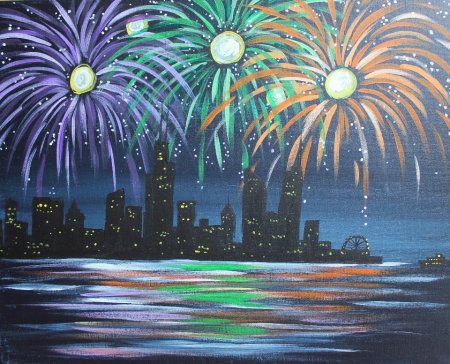 Рисование праздничный город