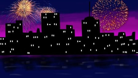 Изображение ночного праздничного города