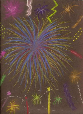 Салют цветными карандашами