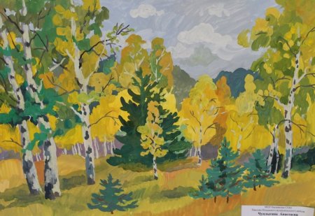 Лес в творчестве юных рисунки