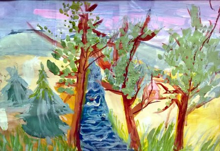 Пейзаж детские работы