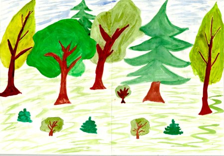 Детские рисунки осень