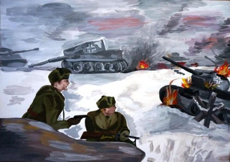 Рисунки Сталинградской битвы 1941-1945