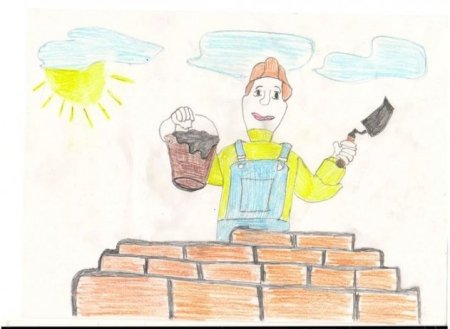 Детские рисунки ко Дню строителя