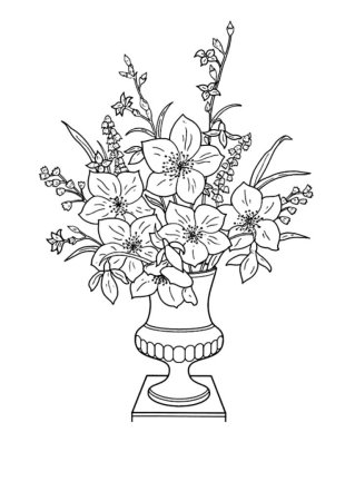 Раскраска букет цветов