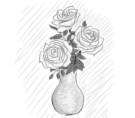 Ваза с цветами раскраска