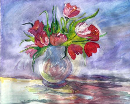 Букет цветов в вазе рисунок карандашом