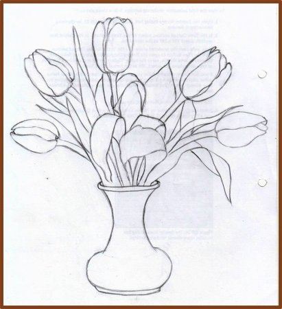 Раскраска натюрморт с цветами