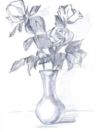 Ваза с цветами раскраска