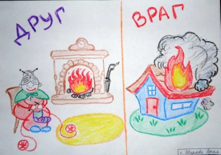 Огонь друг или враг рисунки