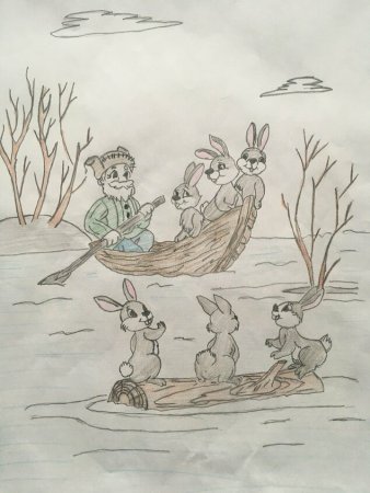 Дед мазай и зайцы рисунок 2 класс