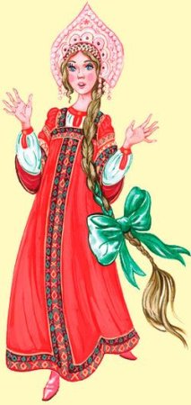 Женщина в русском народном костюме набросок