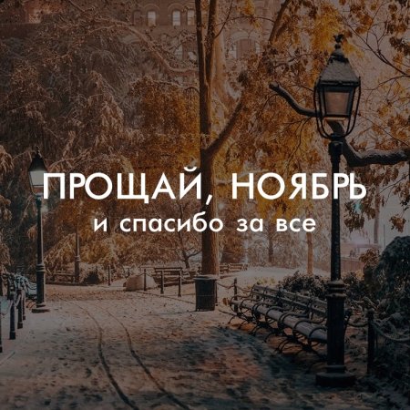 Прощай ноябрь