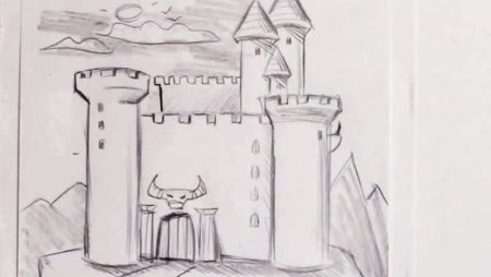 Раскраска Хэллоуин замок