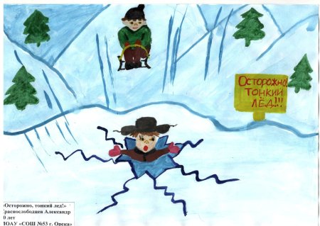 Рисунок на тему тонкий лед