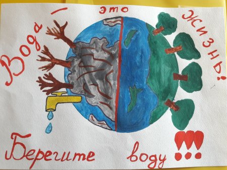 Плакат на тему берегите воду