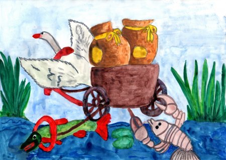 Детские рисунки по басням Крылова